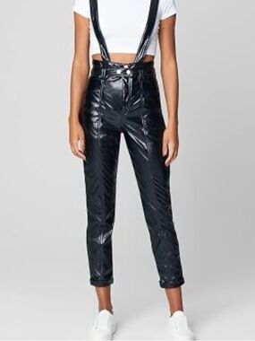 BLANK NYC Other Worldly Faux Leather Pants with Suspenders--NEW--28